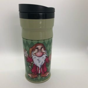 Disney Authentic Grumpy I HATE MORNINGS! Travel Tumbler Coffee Mug Cup.